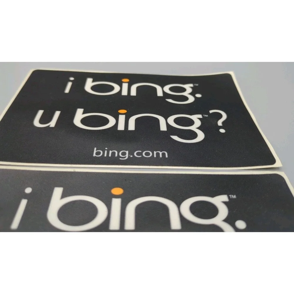 Microsoft Advertising Promo SWAG Search Engine Bing Sticker‎ Rare Pair